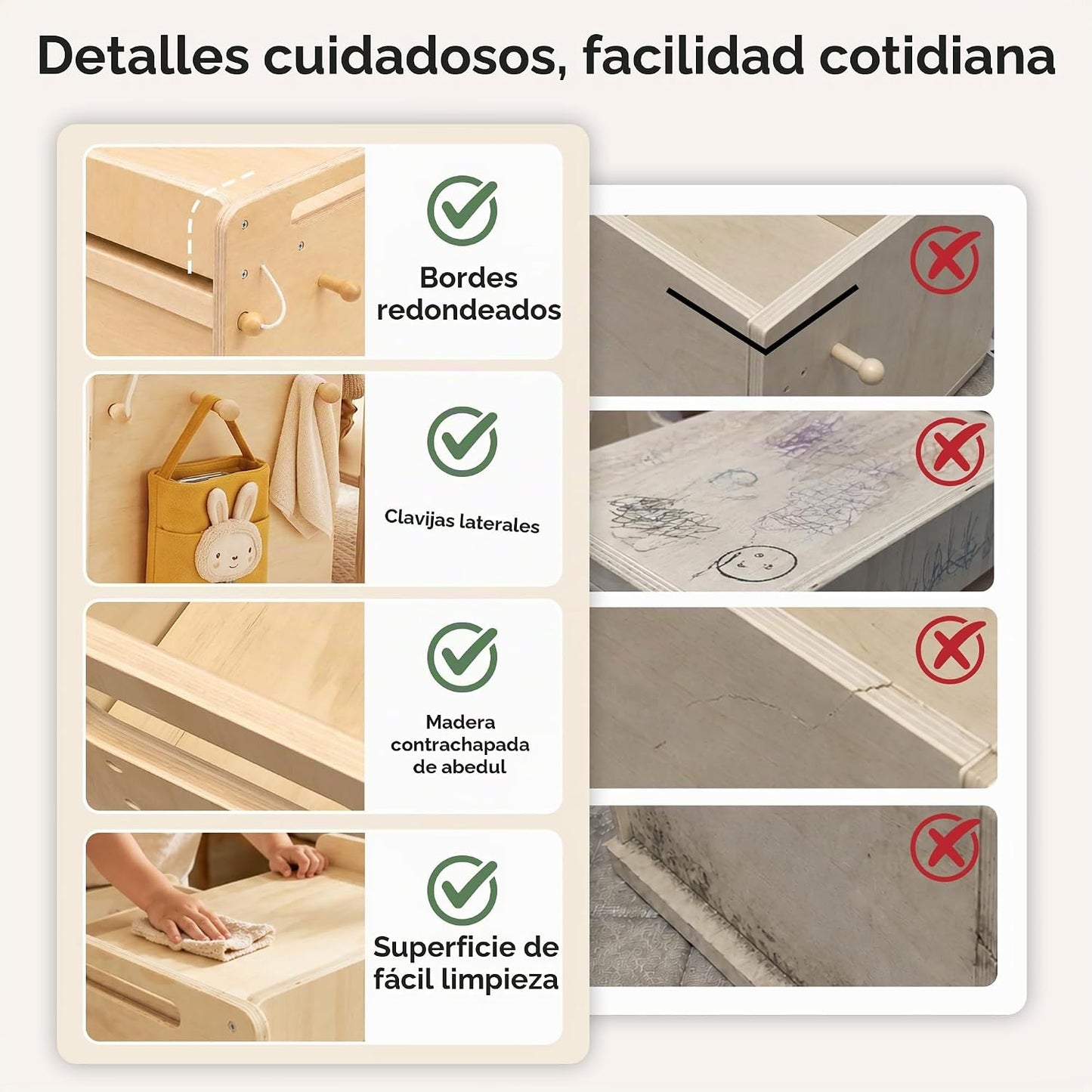 bpmfkid Juego de Mesa y Silla de Destete Montessori - Diseño Ajusta...