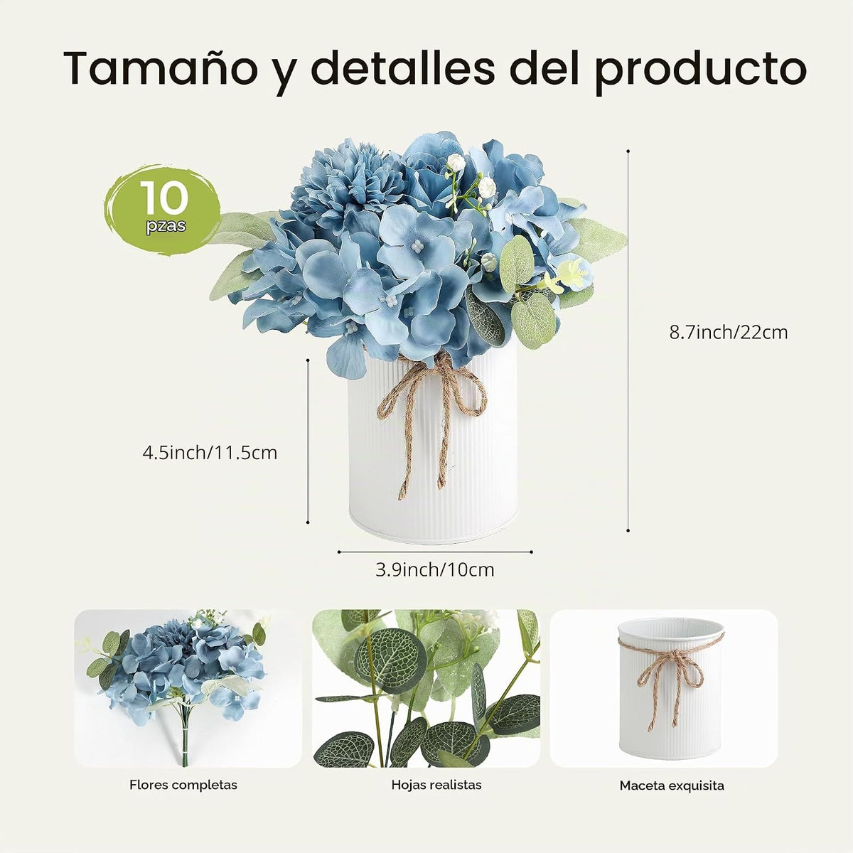 Auihiay 10 centros de mesa de flores, flores artificiales de horten...
