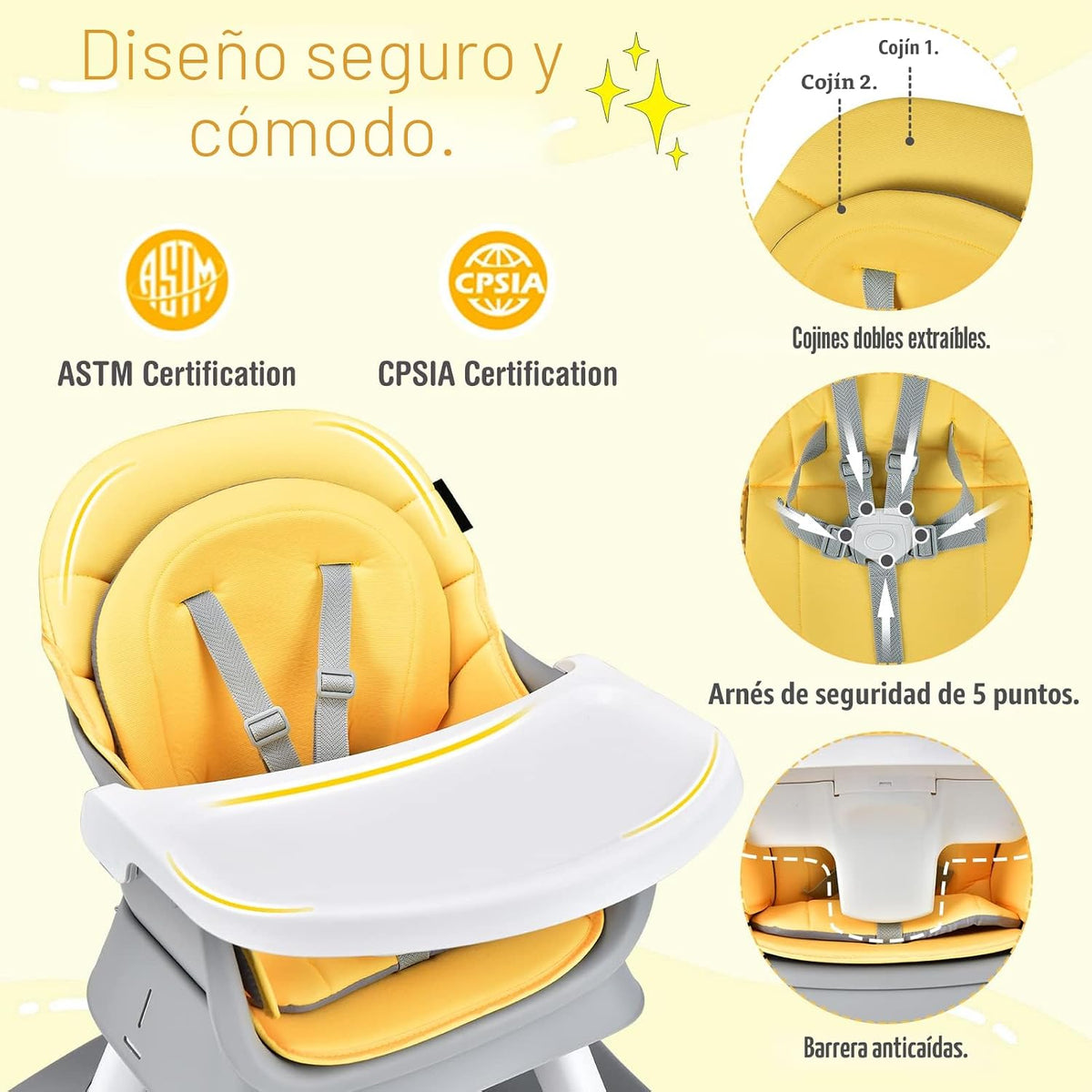 HONEY JOY Silla alta 8 en 1 para bebé, silla alta convertible para...