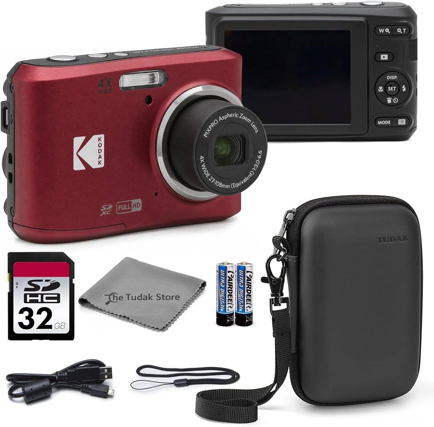 Kodak PIXPRO FZ45 - Cámara digital roja, 16MP apuntar y disparar co...