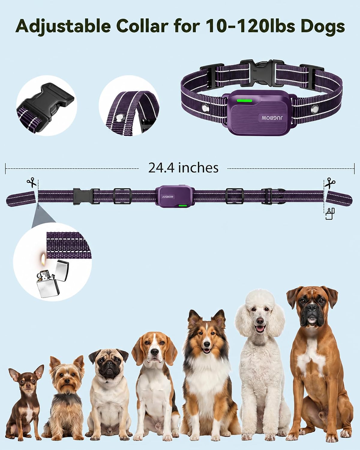 Jugbow Collar de ahorque para perro, 4200 pies, control remoto inno...