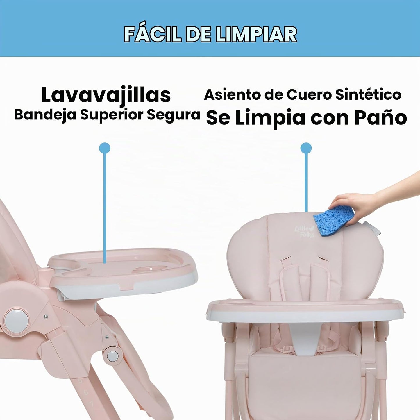 Little Folks by Delta Children - Silla alta SlimFold 2 en 1 para be...