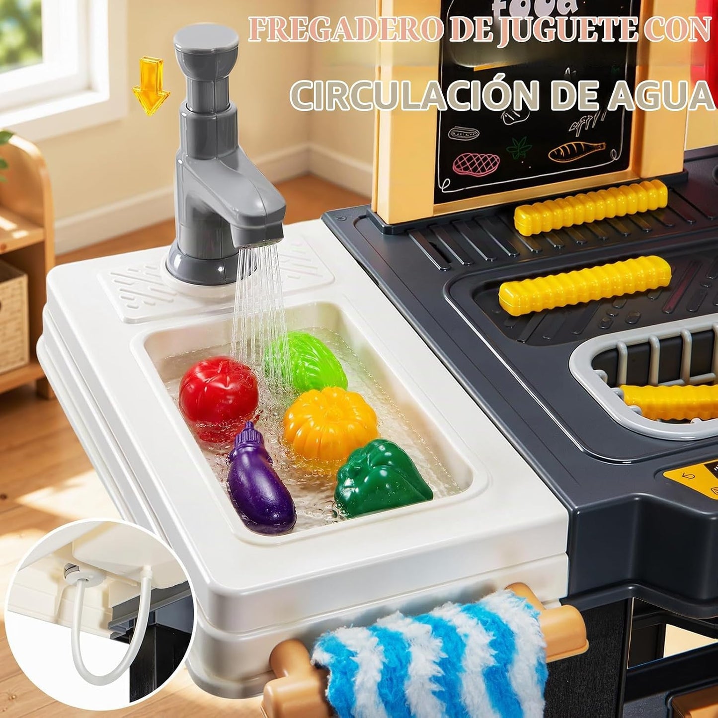KIZONLY Juguetes de cocina para niños - Versión actualizada Juego d...