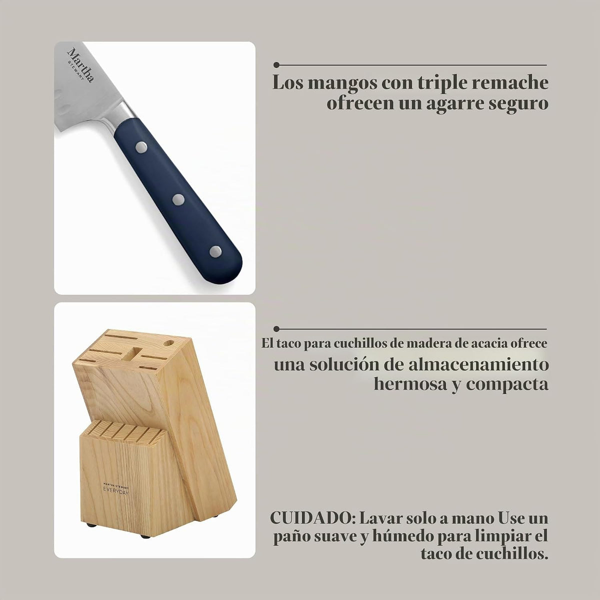 MARTHA STEWART Eastwalk - Juego de cubiertos de acero inoxidable de...