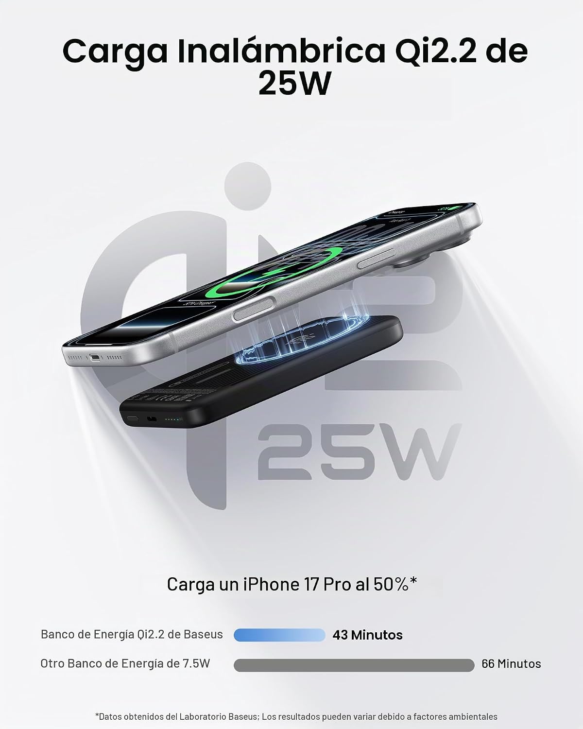 Baseus Picogo AM71 Ultra Slim 10000mAh Qi2.2 Power Bank, cargador p...