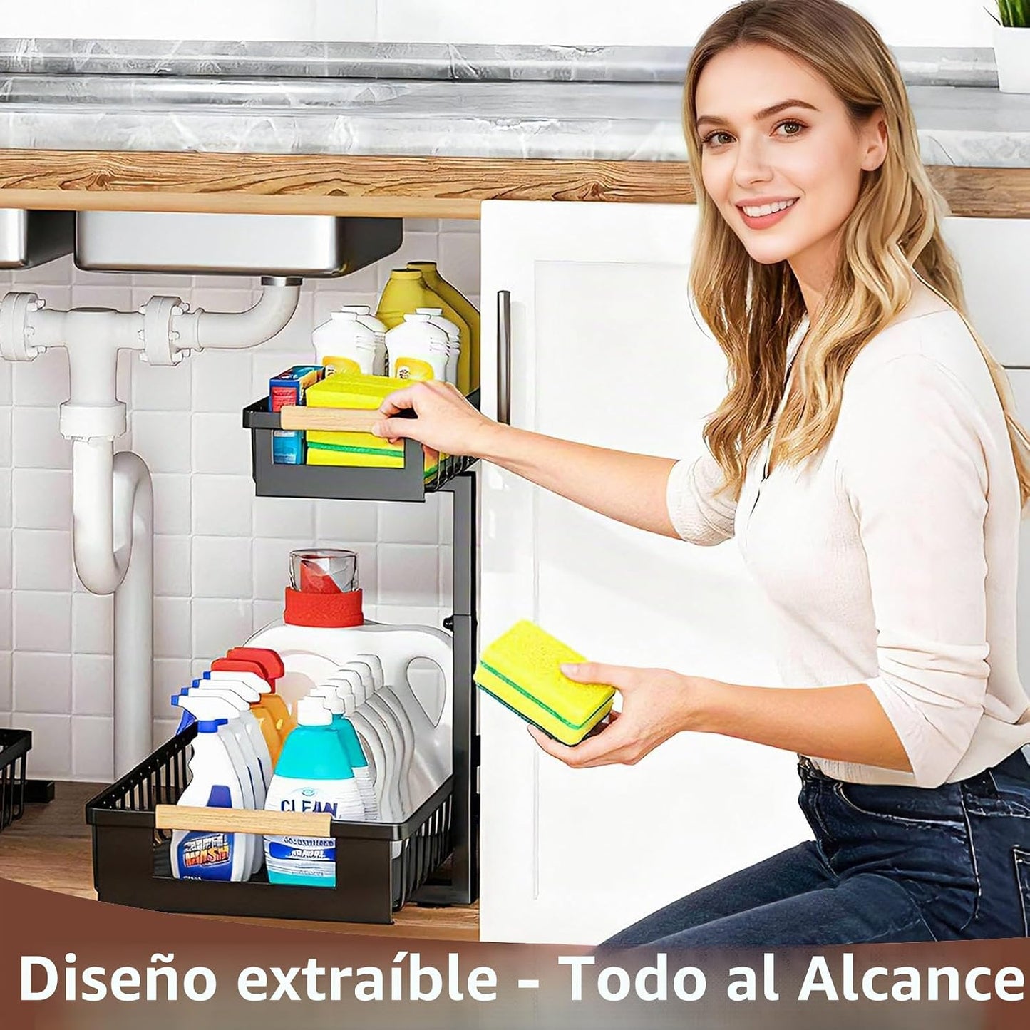 GUUKAR Organizadores y almacenamiento para debajo del fregadero, pa...