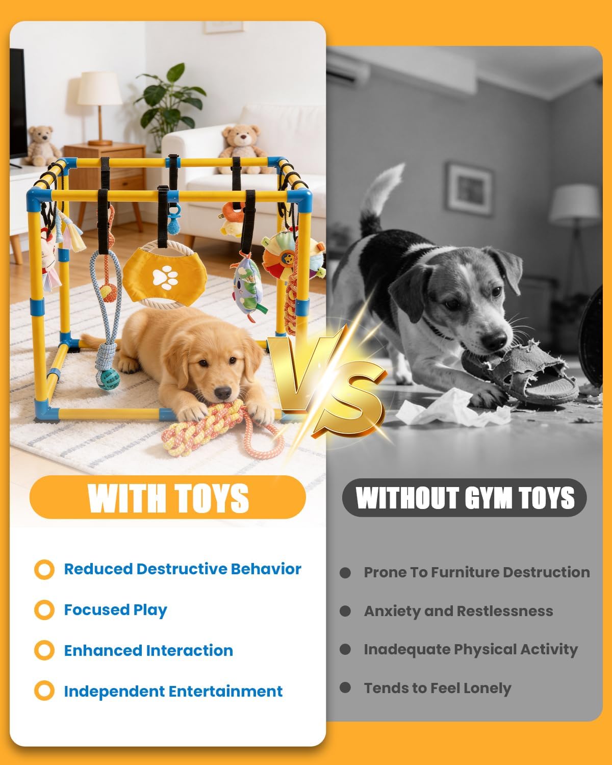 Grevigily Gimnasio de juego para cachorros para perros pequeños, 23...