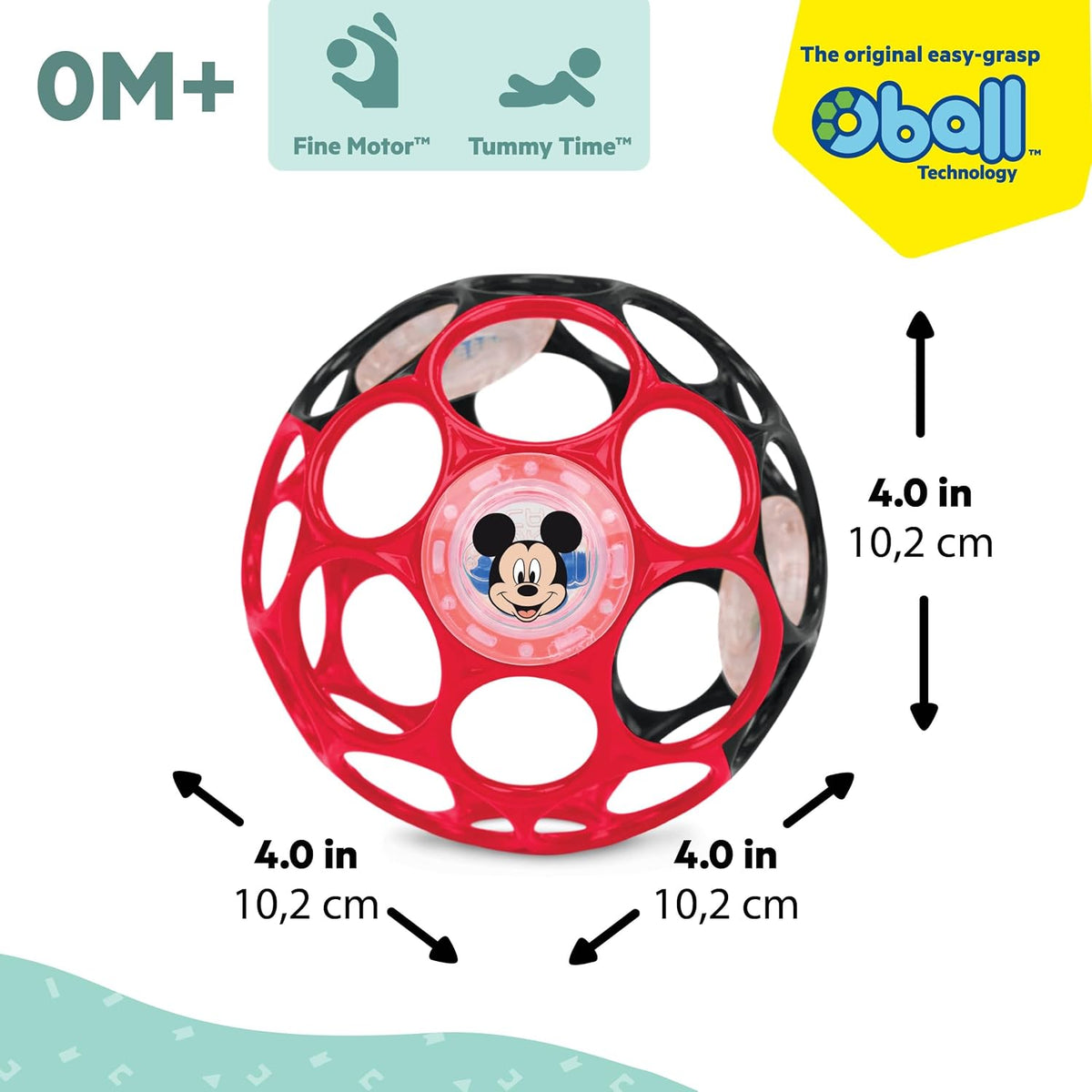 Disney Baby Mickey Mouse Oball Sonajero fácil de agarrar a lo largo...