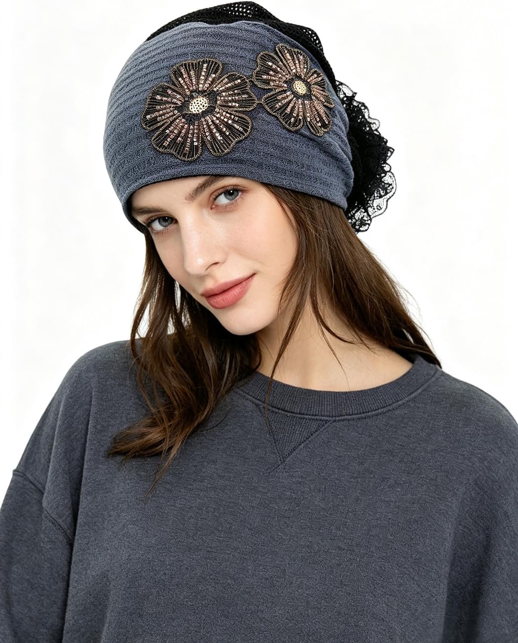 Pemilosci Paquete de 2 gorros de encaje para la cabeza, gorro de ma...