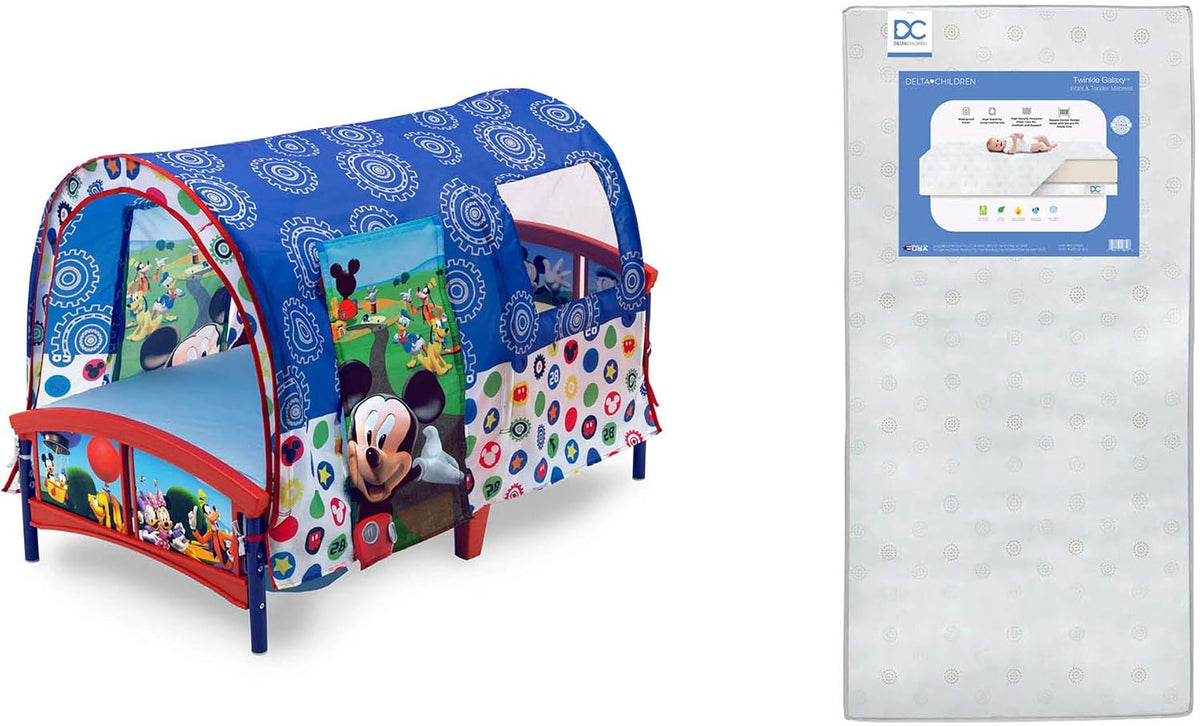 Delta Children Cama de tienda de campaña para niños pequeños, colch...