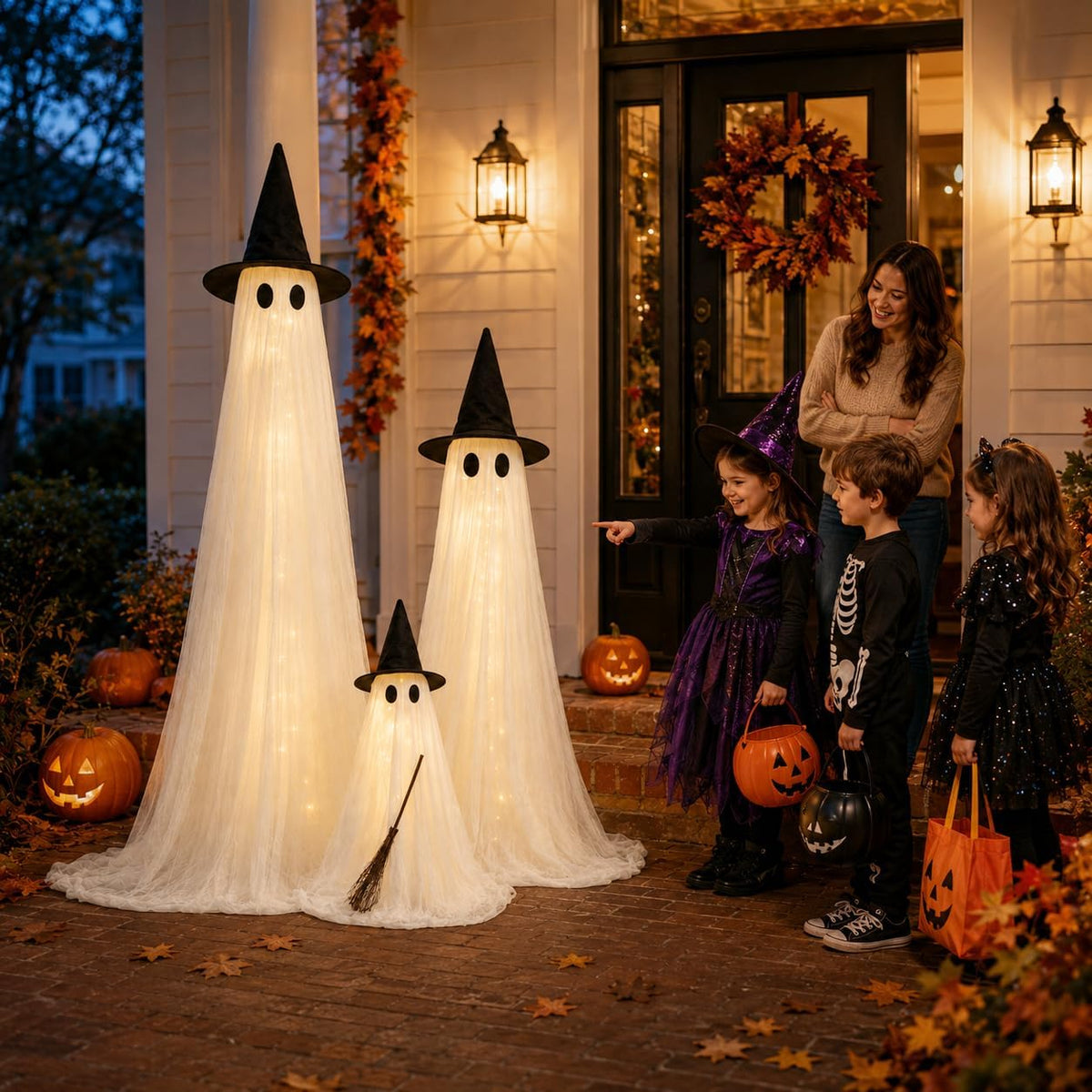 Decoraciones de Halloween para exteriores, paquete de 3 fantasmas |...