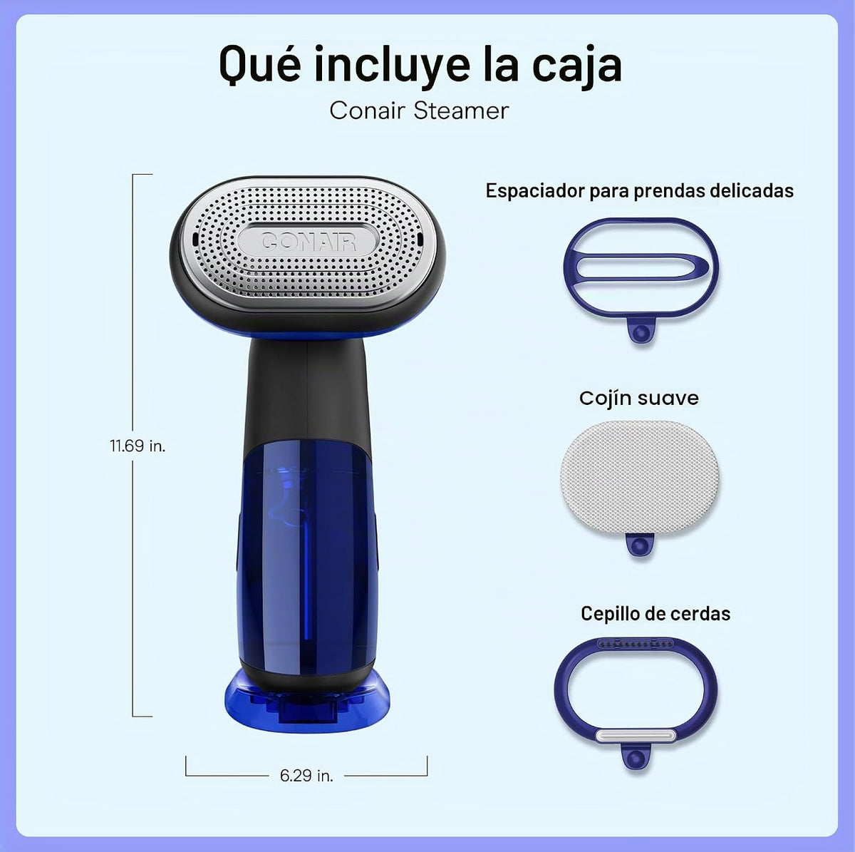 Conair 2 en 1 Vaporizador de Mano y Plancha para Ropa, Turbo Extrem...