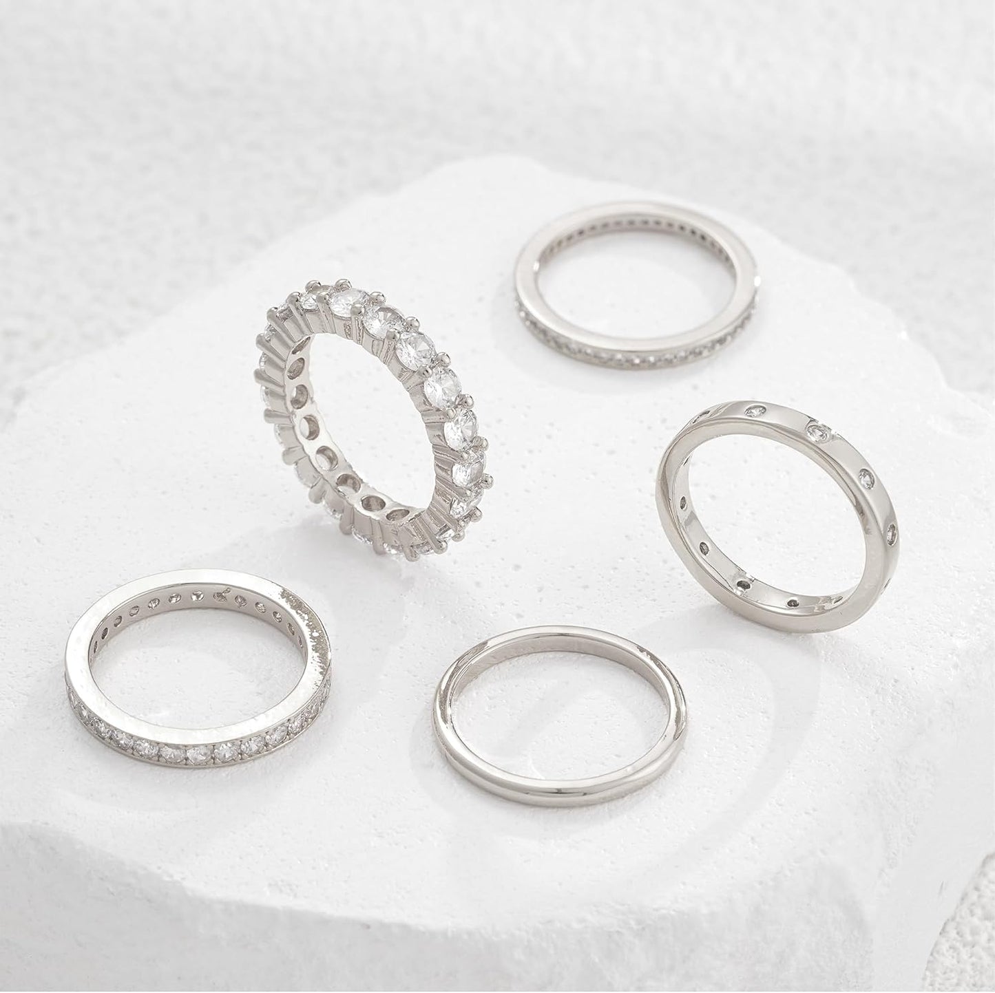 Anillos de oro para mujer sin deslustre, juego de anillos de nudill...