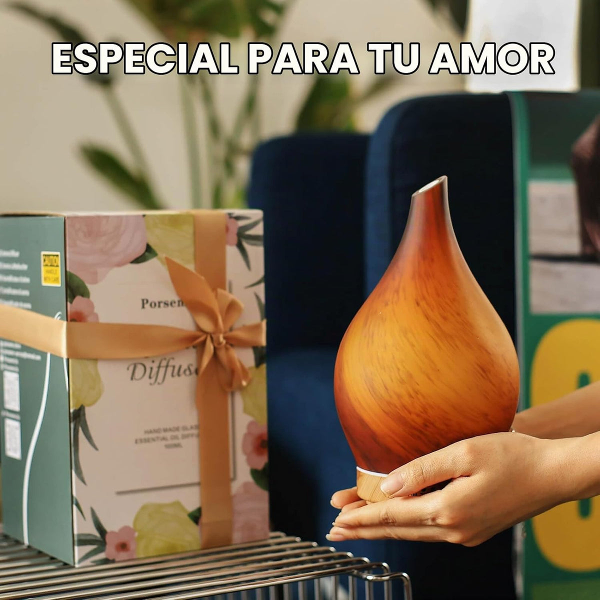 Porseme Difusor de aceite esencial 5.1 fl oz Difusor de cristal hec...