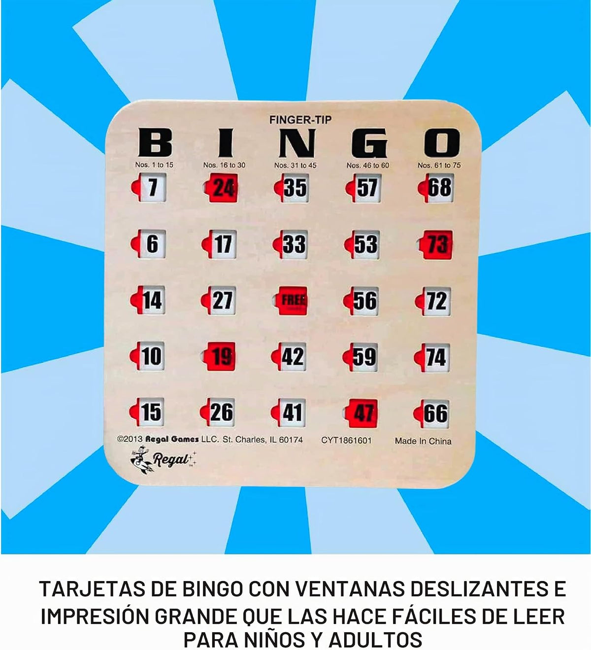 Cartas de bingo a granel de Regal Bingo con ventanas deslizantes -...