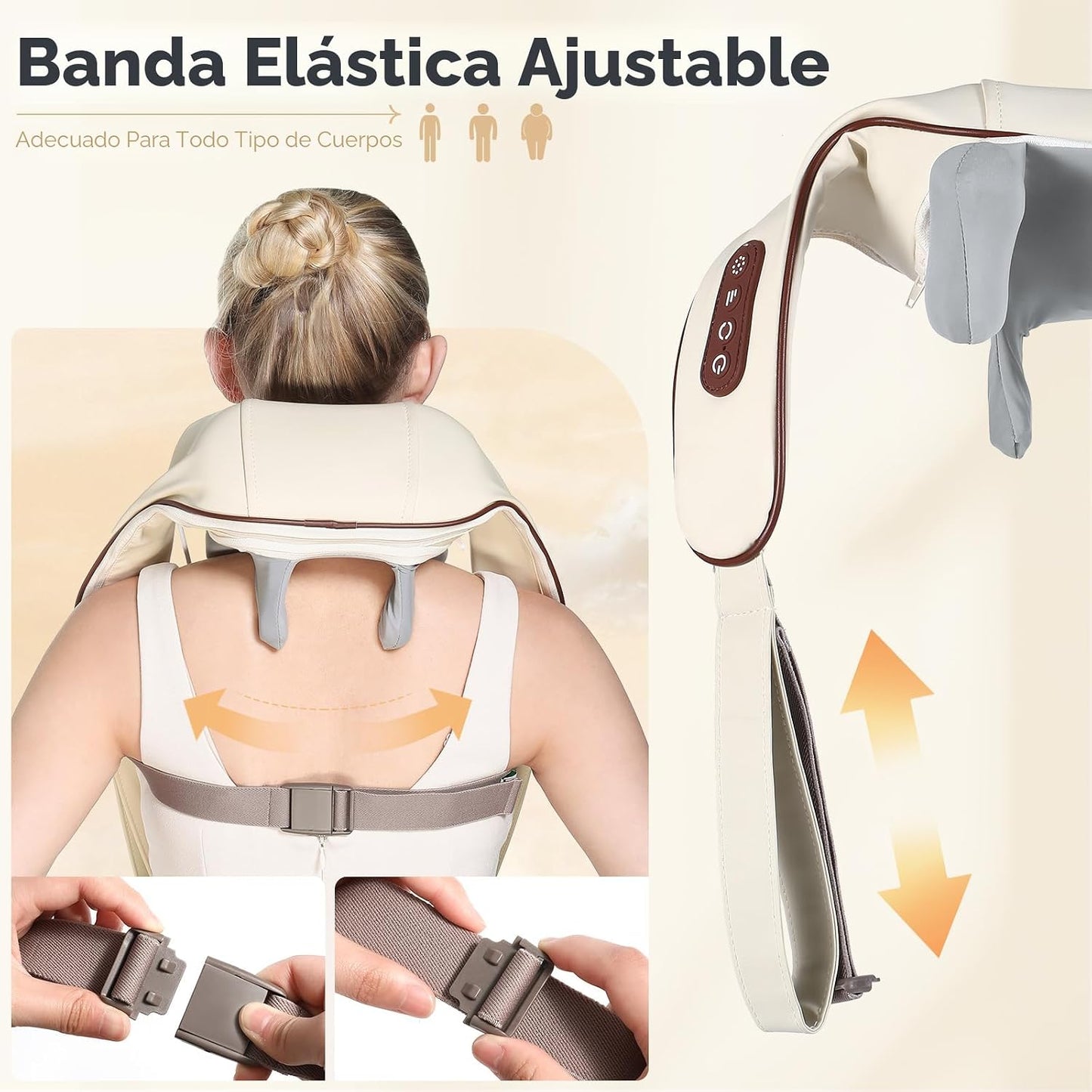 KppeX Almohada masajeadora de cuello 4D profunda inalámbrica, masaj...
