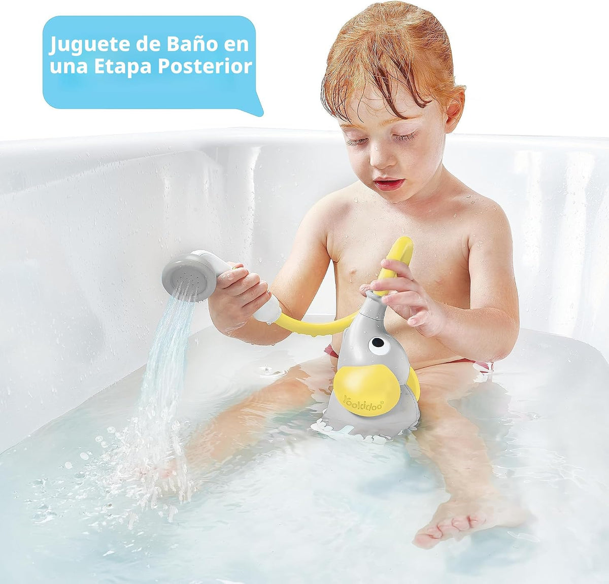 Yookidoo - Cabezal de ducha para baño de bebé con forma de elefante...
