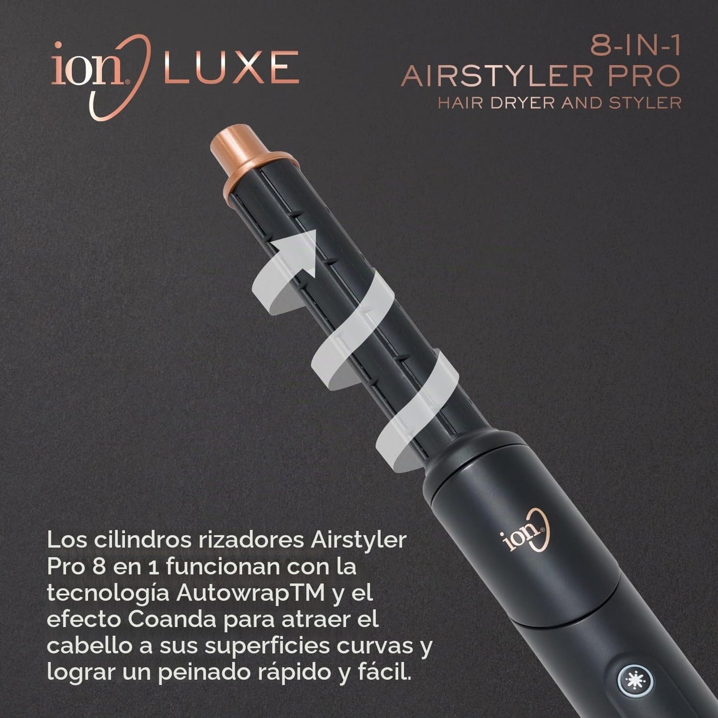 ion Luxe 8In1 Airstyler Pro, secador de pelo intercambiable y rizad...