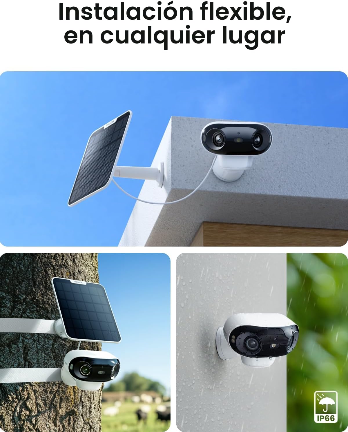 REOLINK Cámara solar 4K 180 ° de doble lente 8MP al aire libre inal...