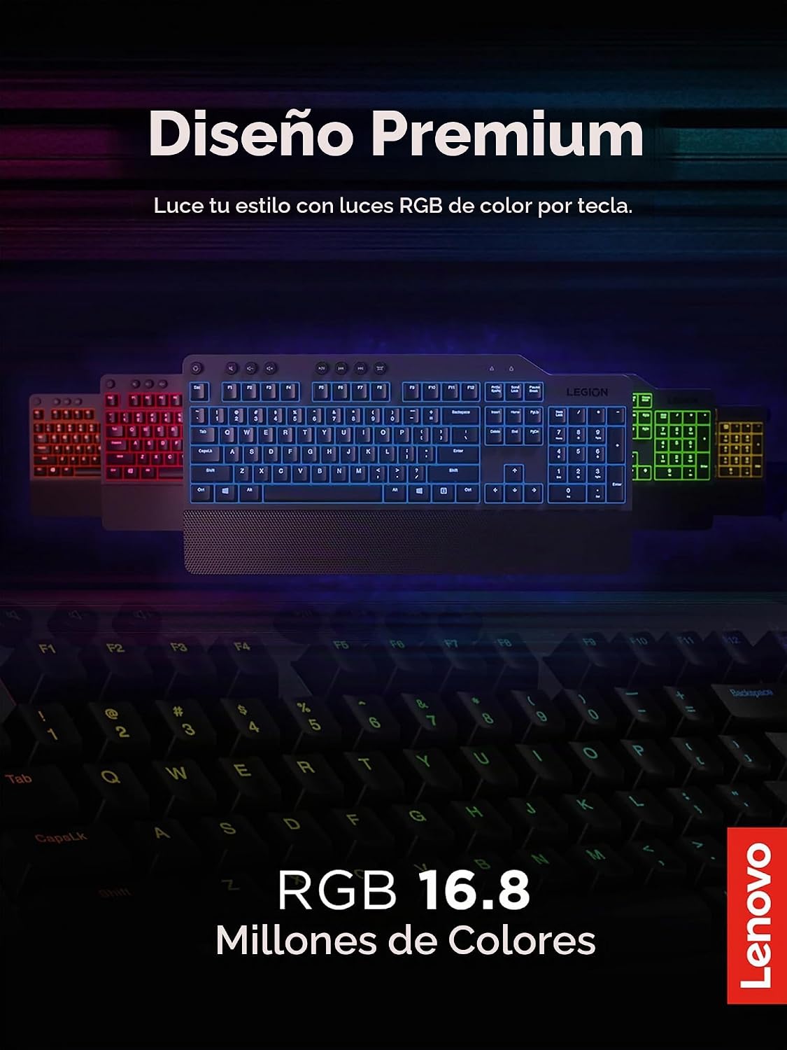 Lenovo GY40T26478 Legion K500 RGB Teclado mecánico para juegos, tec...