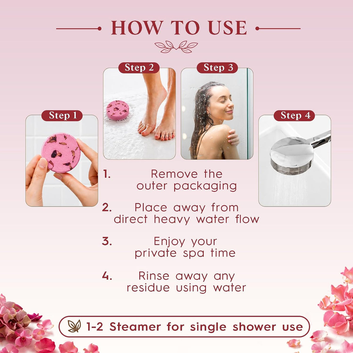 SWCANDY Paquete de 8 vaporizadores de ducha de rosas, cuidado perso...