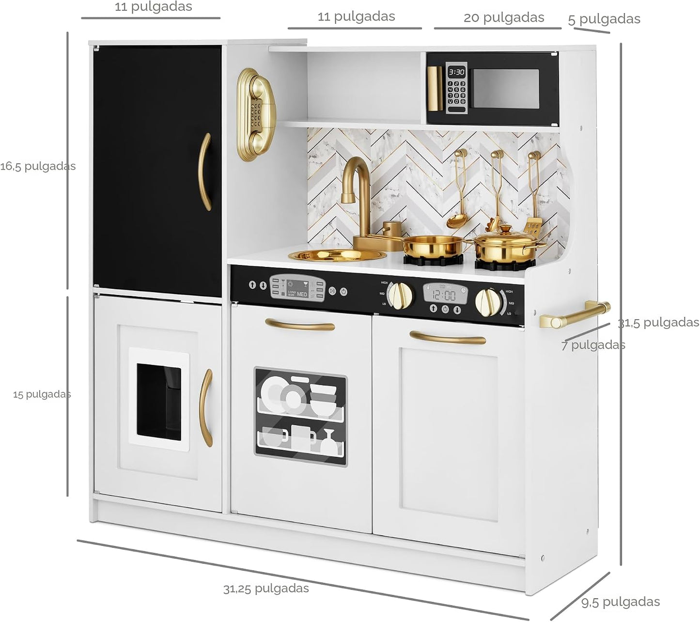 Best Choice Products - Juego de cocina de madera para niños, juego...