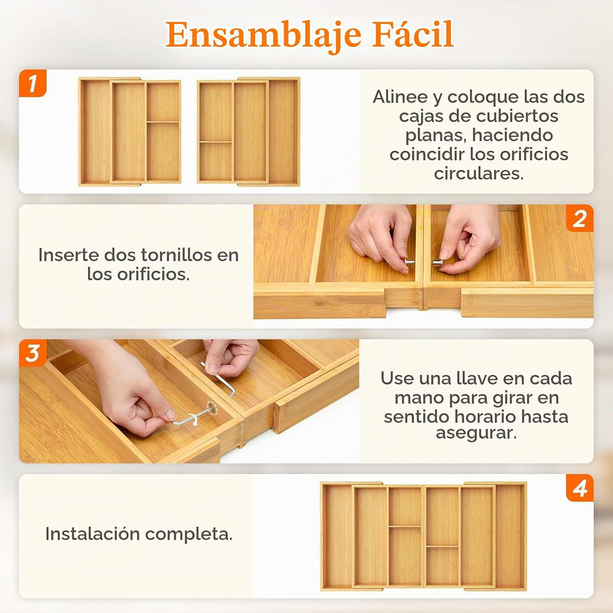 Lifewit Organizador de utensilios expandible para cajón de cocina,...