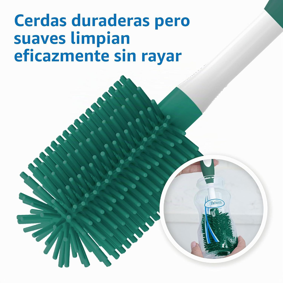 Dr. Brown's Cepillo de limpieza de biberones de tacto suave, ve...