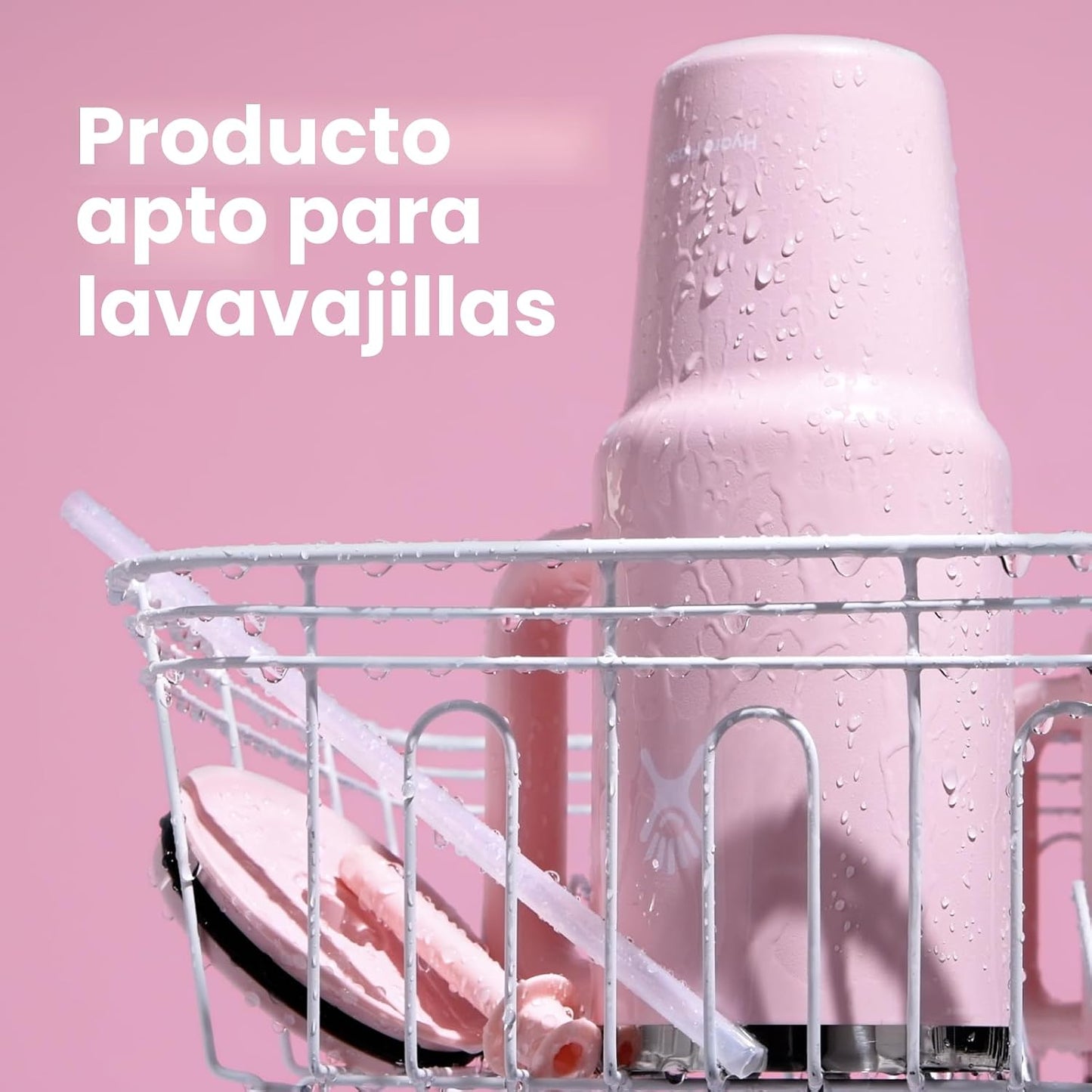 Hydro Flask Vaso de viaje con asa, tapa y pajita, acero inoxidable...