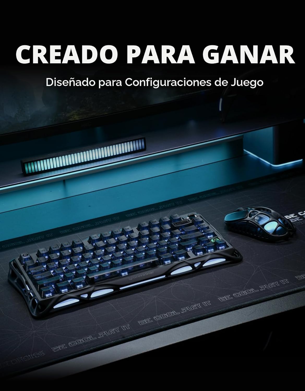 GravaStar Teclado mecánico inalámbrico para juegos Mercury K1 75% c...