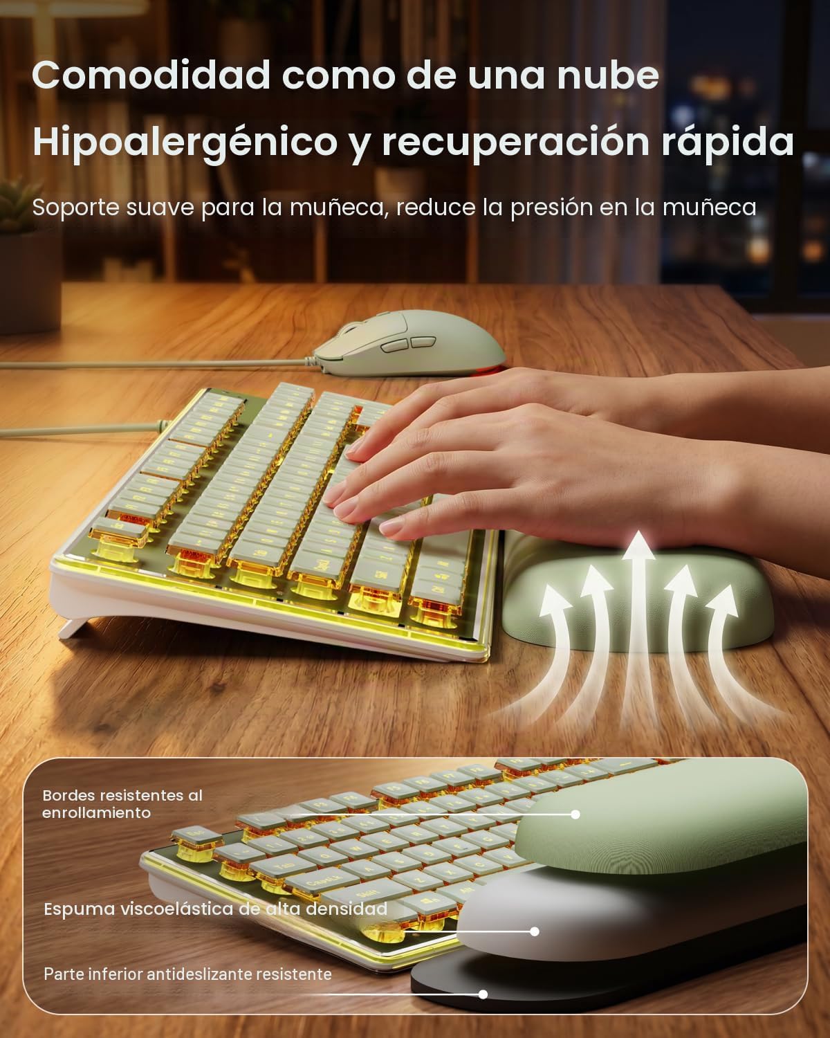 EWEADN GX710S Combo de teclado y mouse con cable con teclas de pudí...