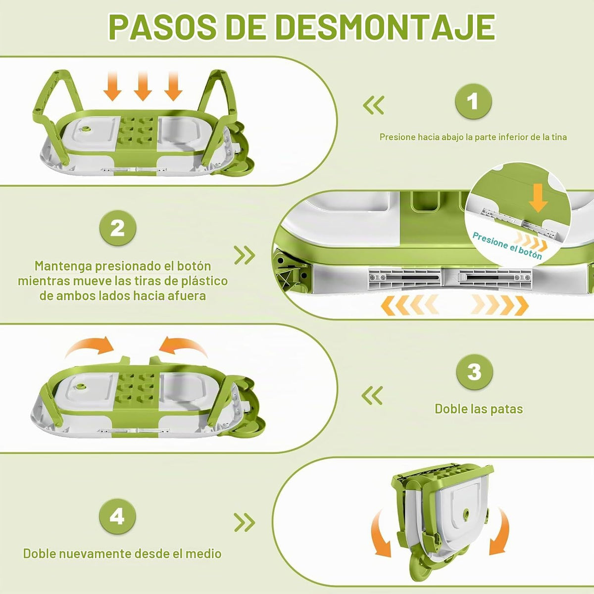 MoreFeel Bañera plegable para bebé recién nacido con termómetro y 1...