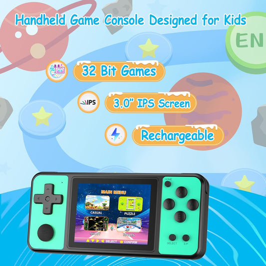 TEBIYOU Juegos de mano de 32 bits para niños, 139 videojuegos integ...