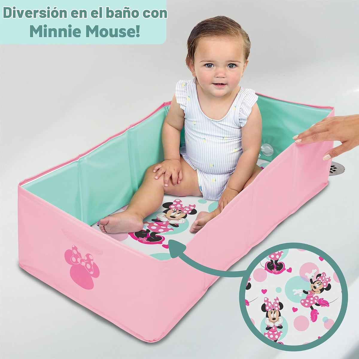 Disney Baby Minnie Mouse Tuckaway - Bañera plegable para niños, con...