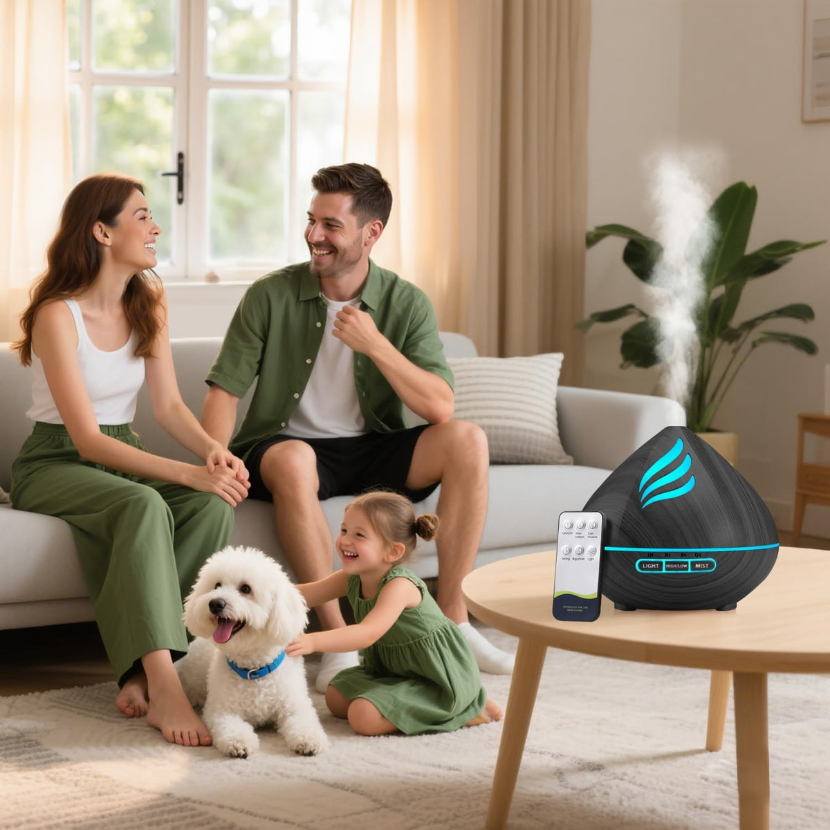 Relaja tu espacio: humidificador de niebla fría de 16.9 fl oz y dif...