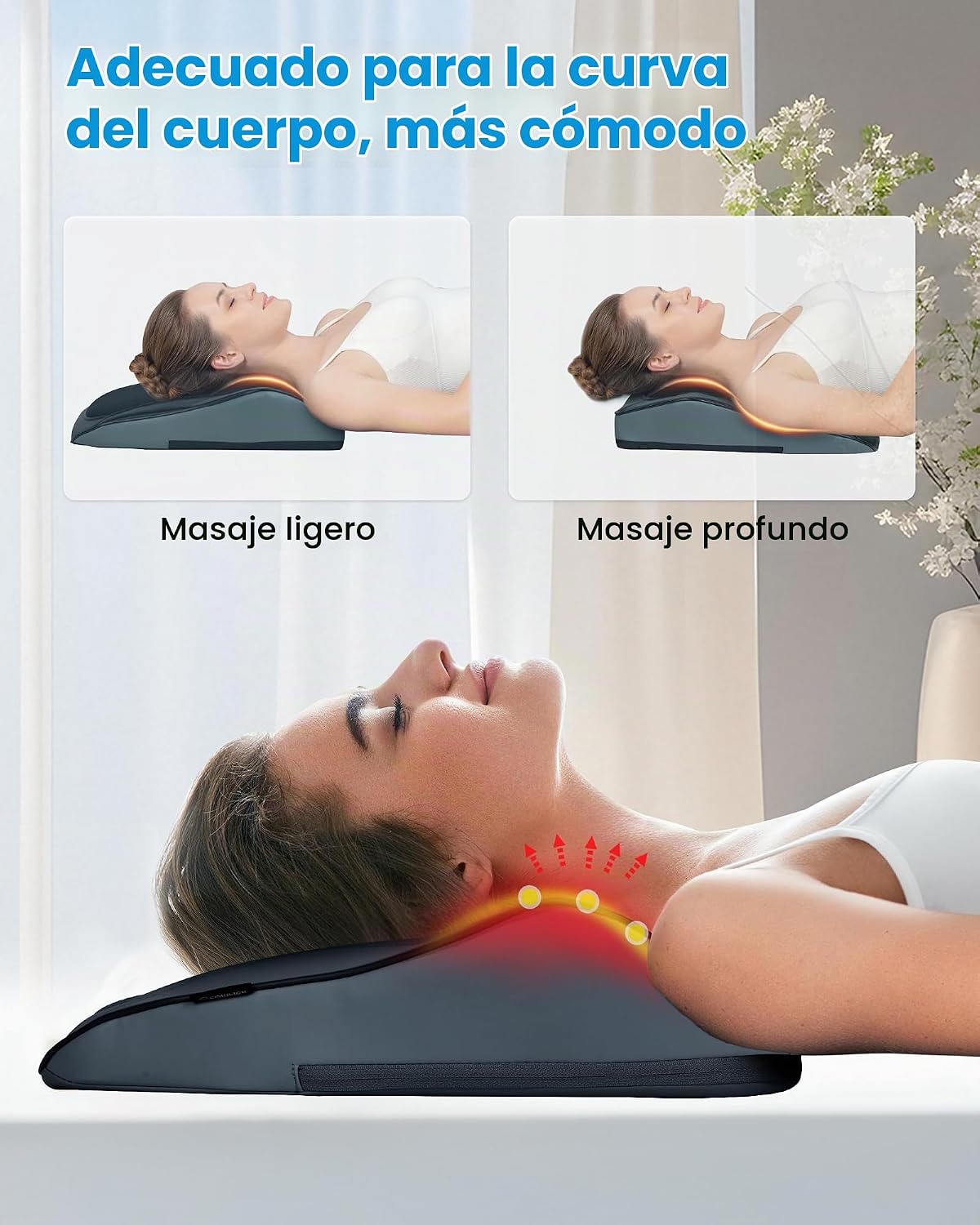 COMFIER Masajeador inalámbrico de cuello y espalda con calor, Shiat...