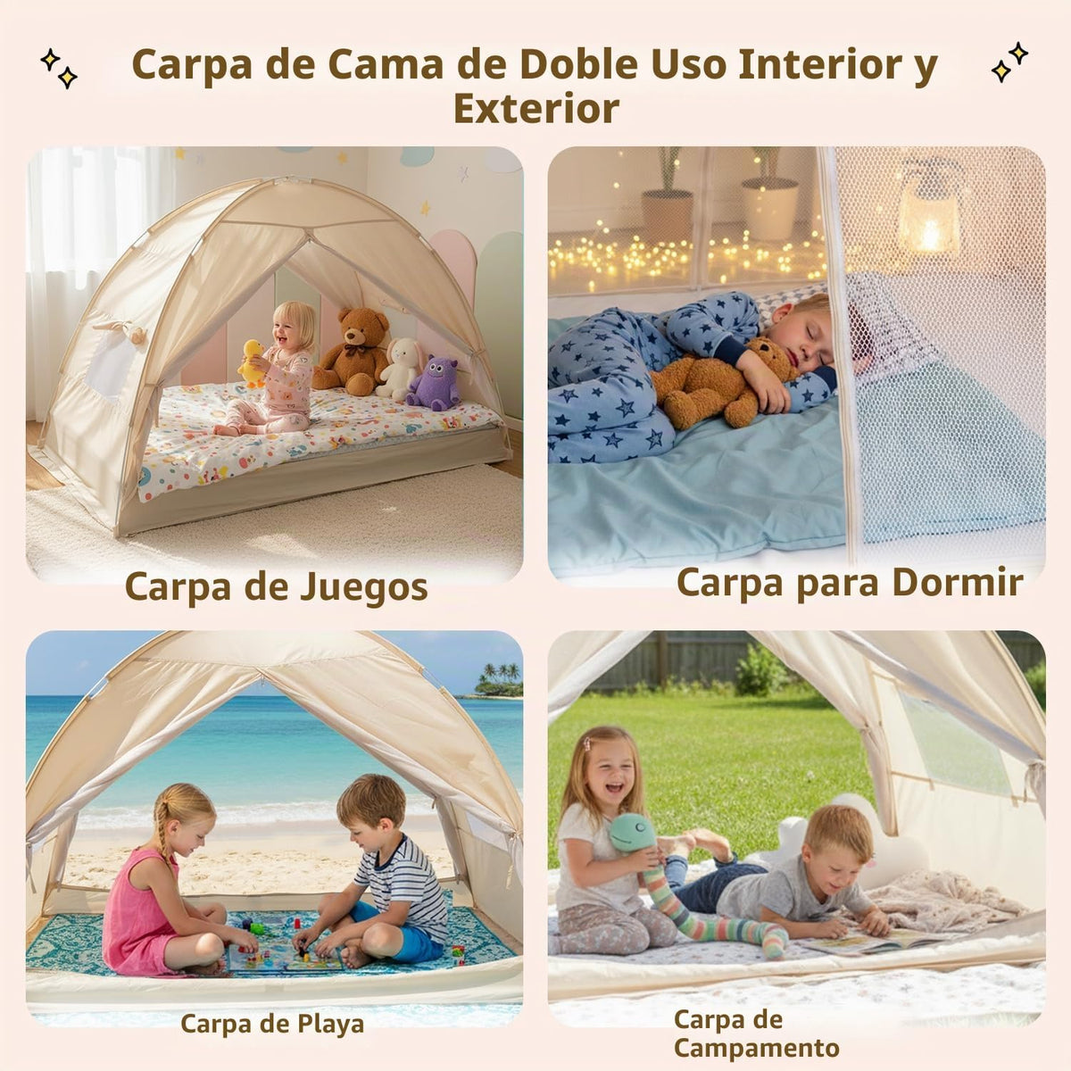 Alvantor Tienda de campaña de cama tamaño completo, dosel de privac...