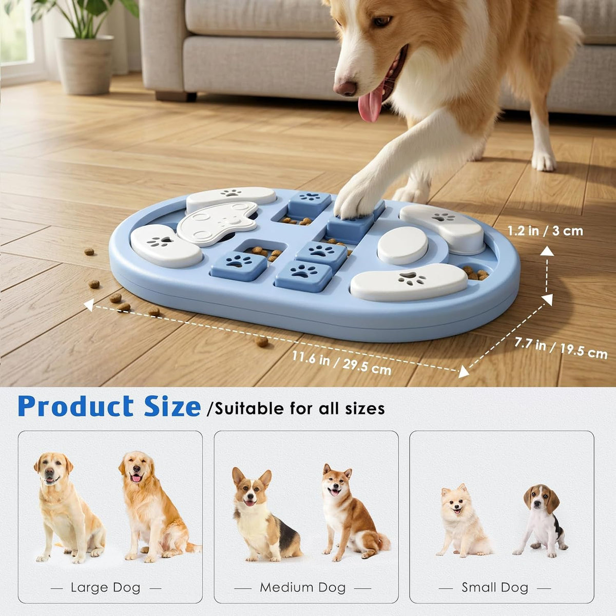 Juguete de rompecabezas para perros, alimentador lento interactivo...
