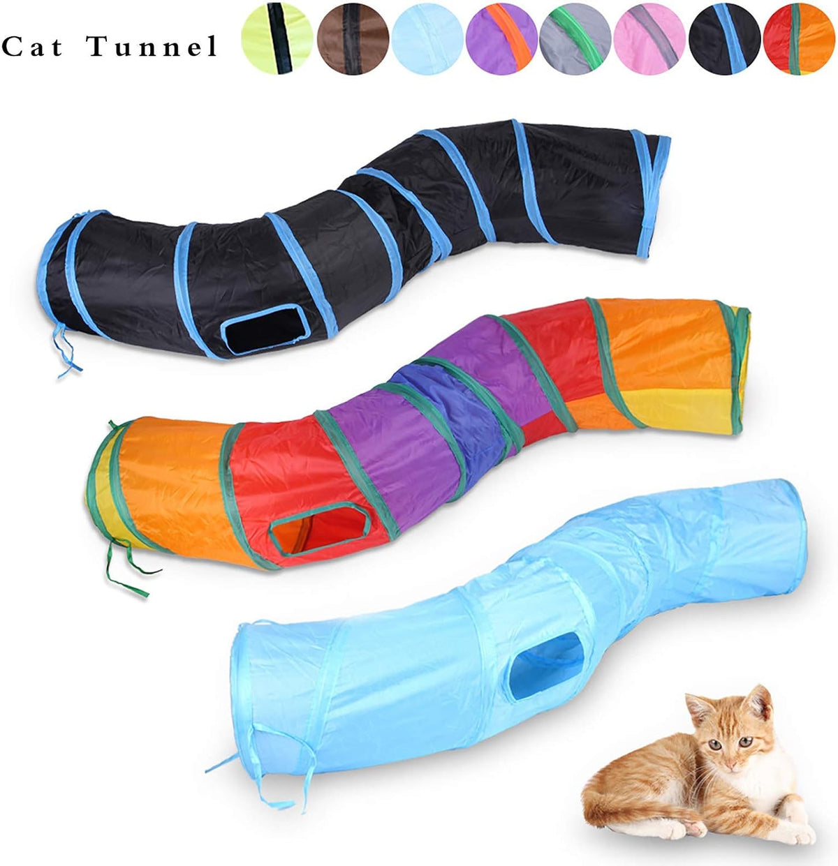 iCAGY Juguetes de túnel para gatos de interior, gatitos, conejos, t...
