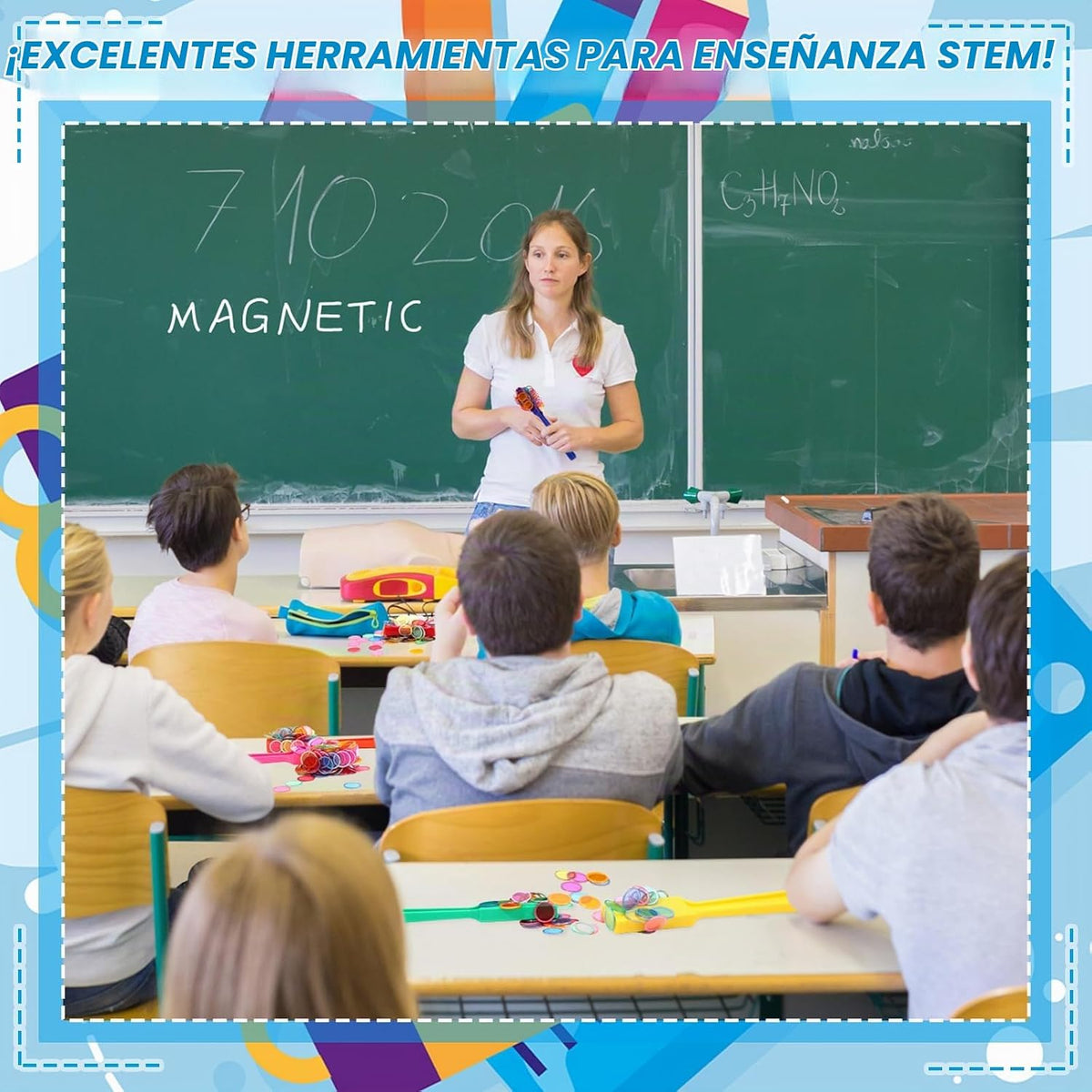 Sanwuta Varitas magnéticas de bingo de 12 colores, 350 fichas metál...