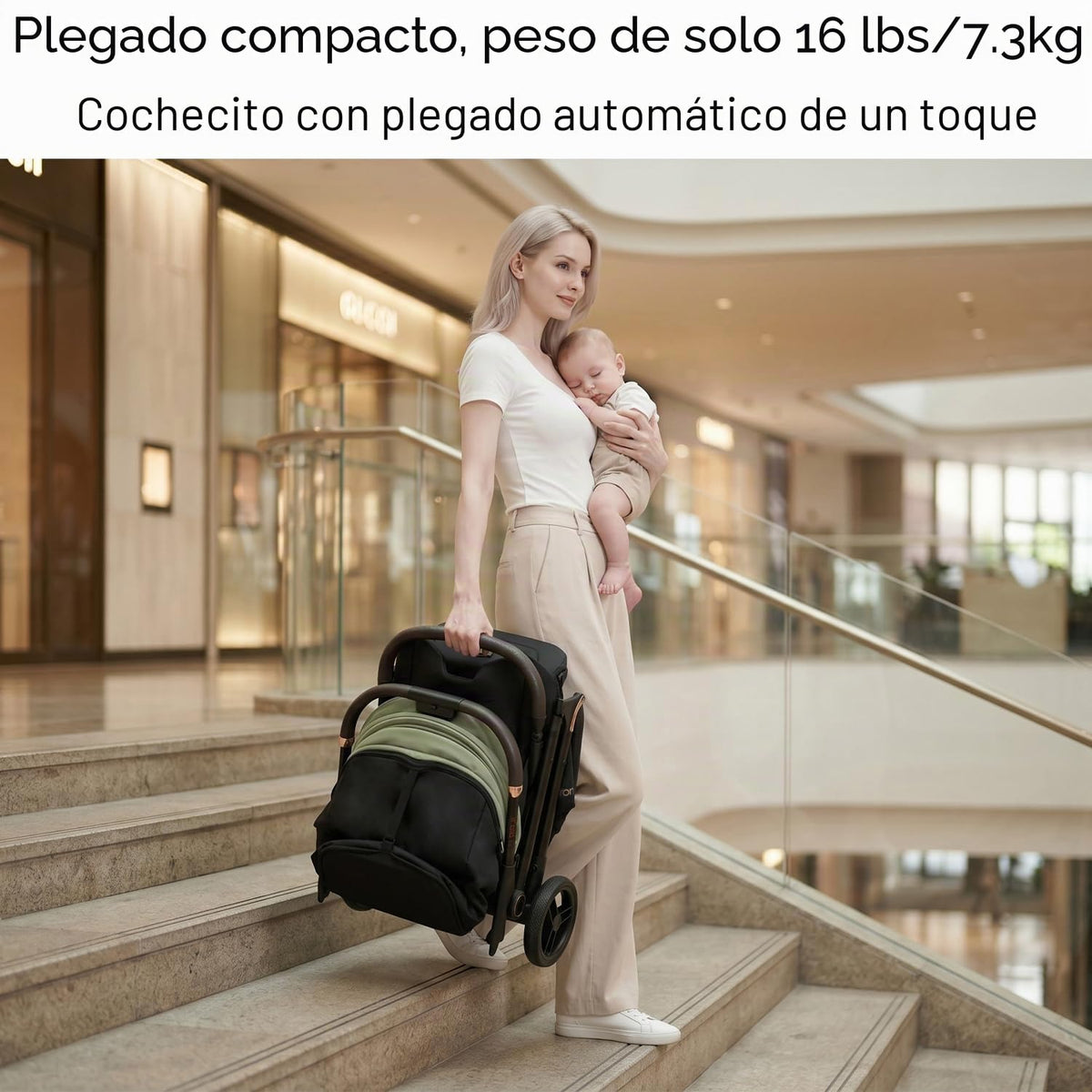 Gromast Gravity - Cochecito de bebé plegable \u2013 Cochecito portá...