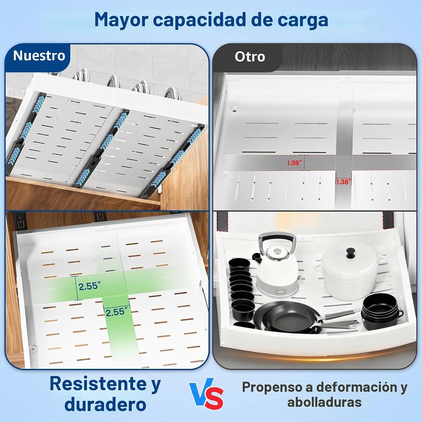 Insputer Organizador de gabinete extraíble expandible (12.4-20.08 p...