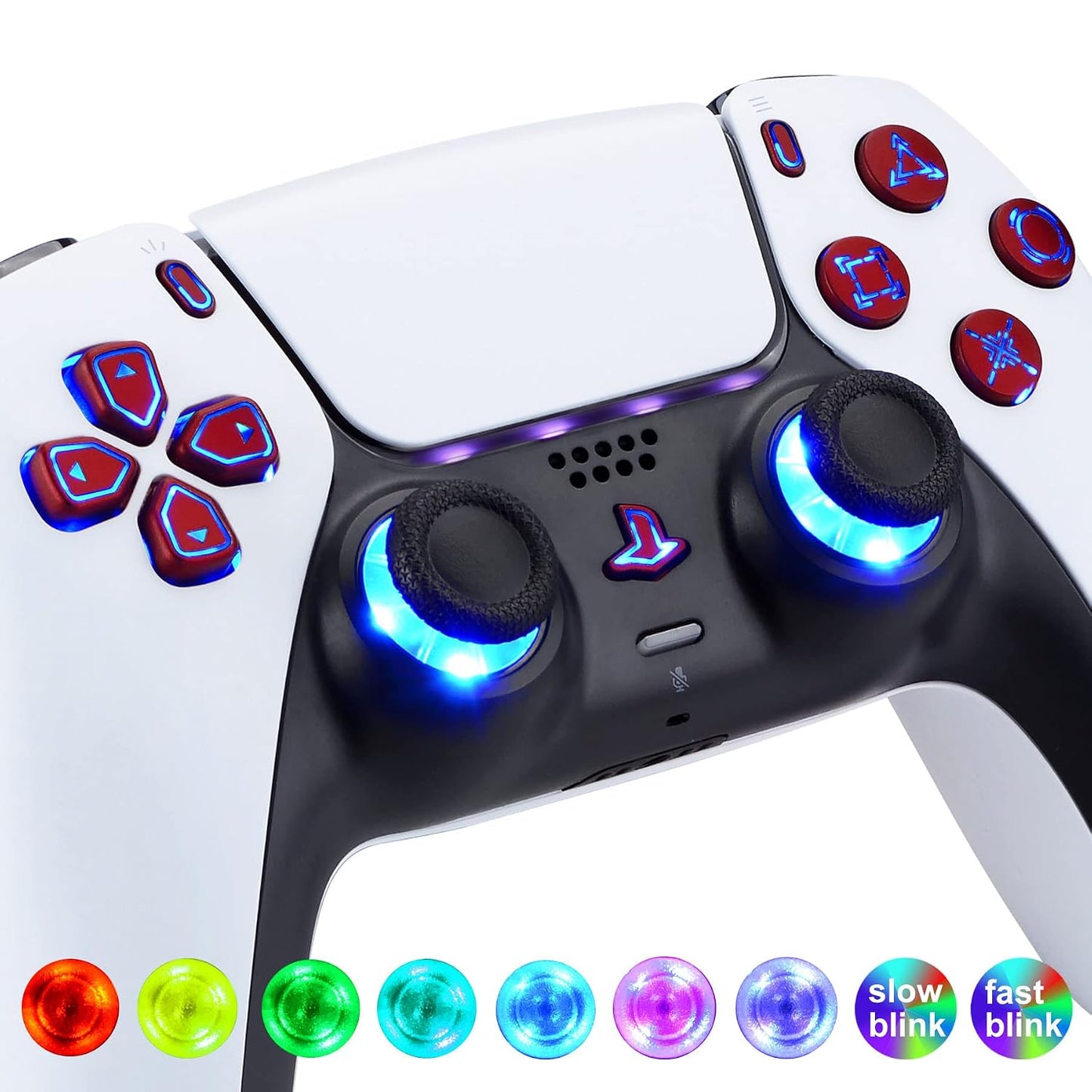 eXtremeRate Símbolos clásicos rojo escarlata D-pad Thumbstick Opció...