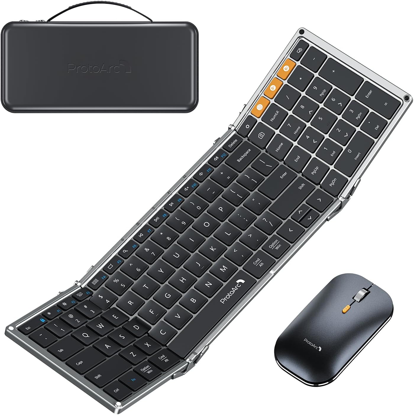 ProtoArc XKM01 Combo de teclado y ratón plegable de tamaño completo...
