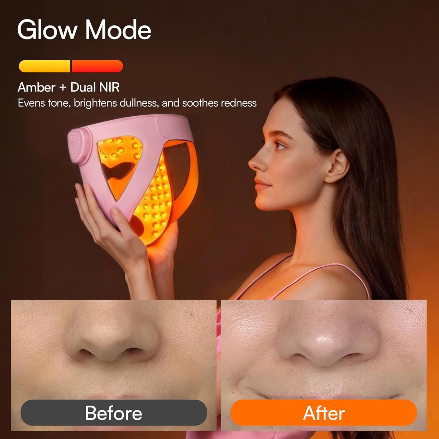INIA Glow 4D - Máscara de terapia de luz roja inalámbrica para cara...