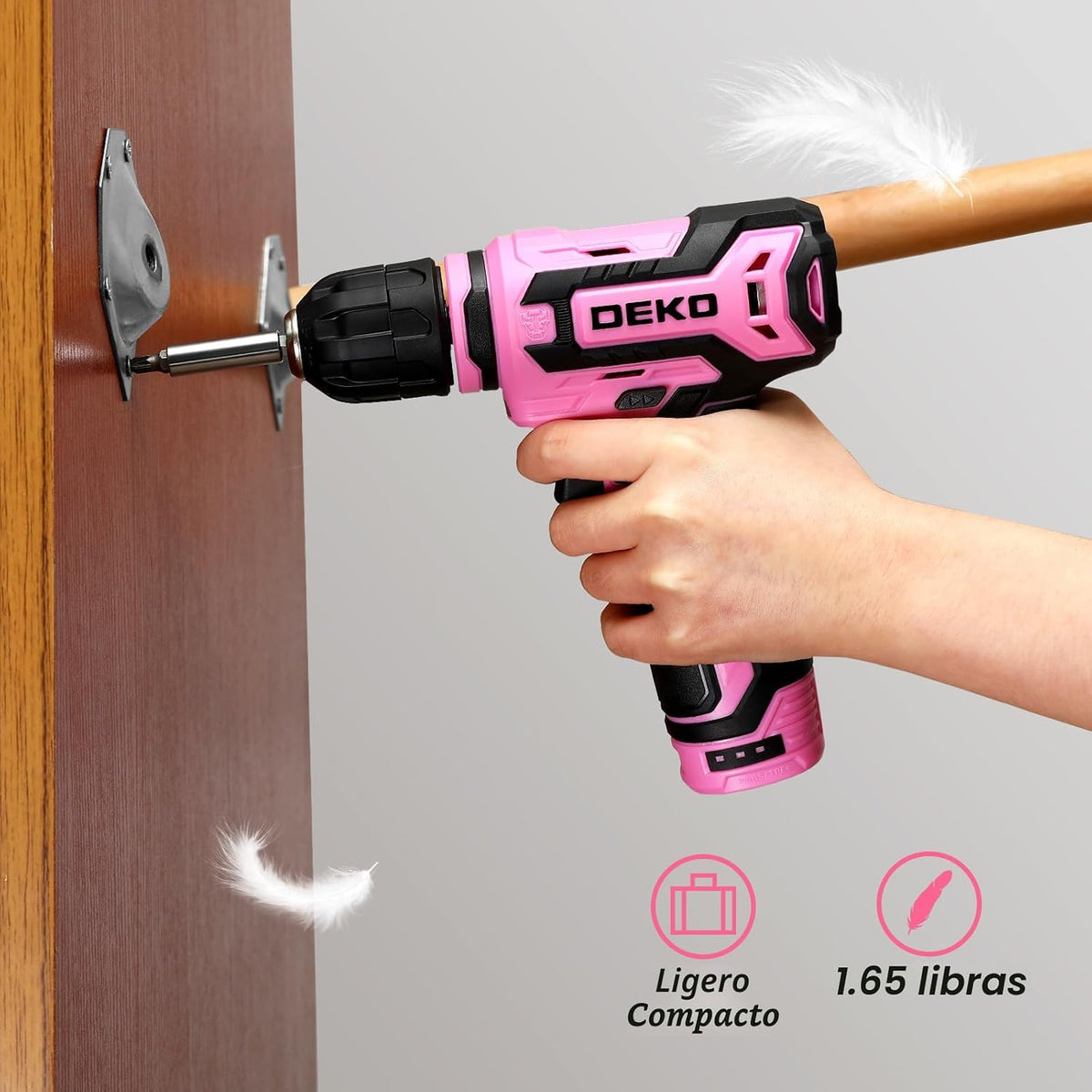 Taladro inalámbrico: juego de taladro eléctrico DEKOPRO de 12 V con...