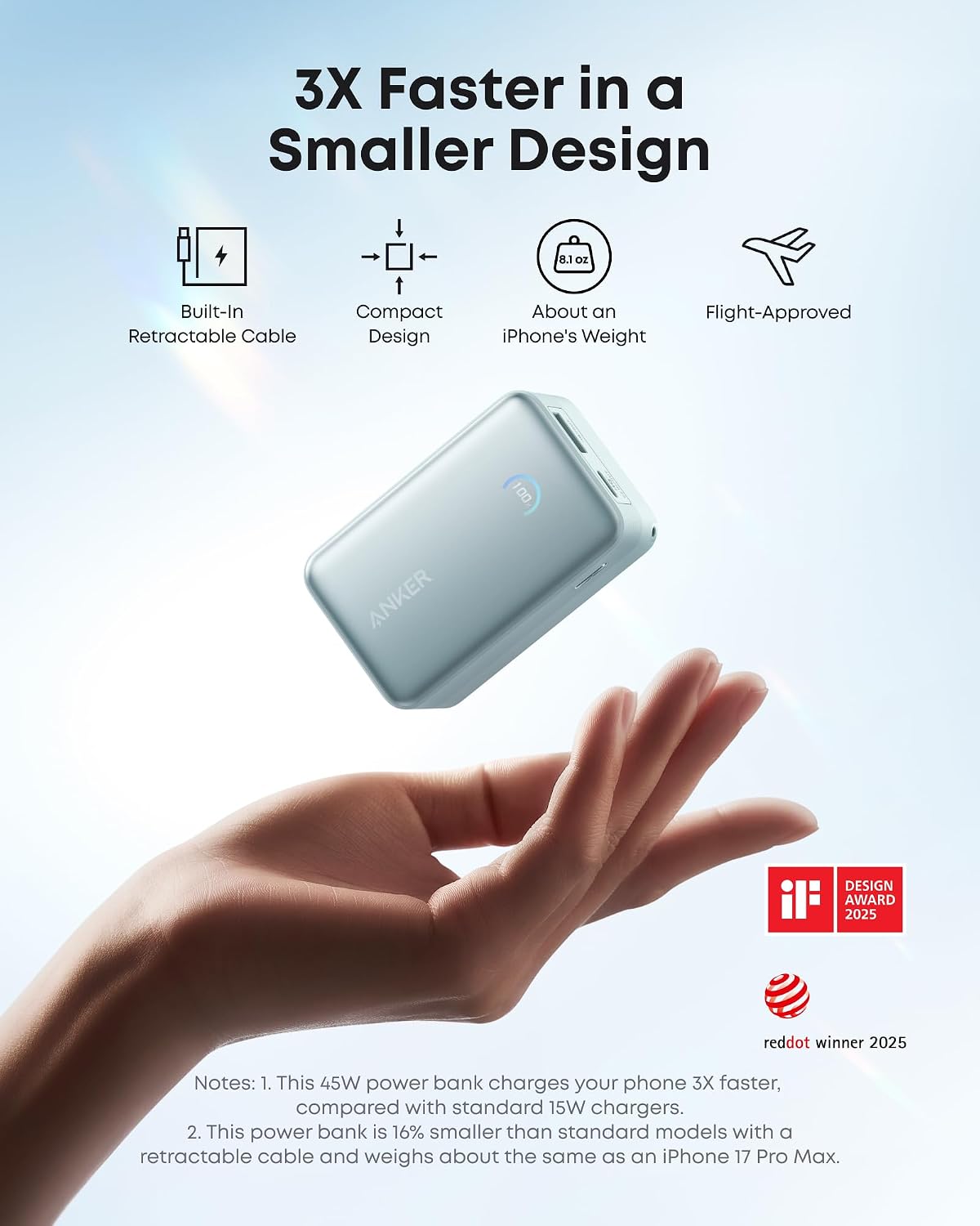Anker Cargador portátil nano, banco de energía compacto de 10,000 m...
