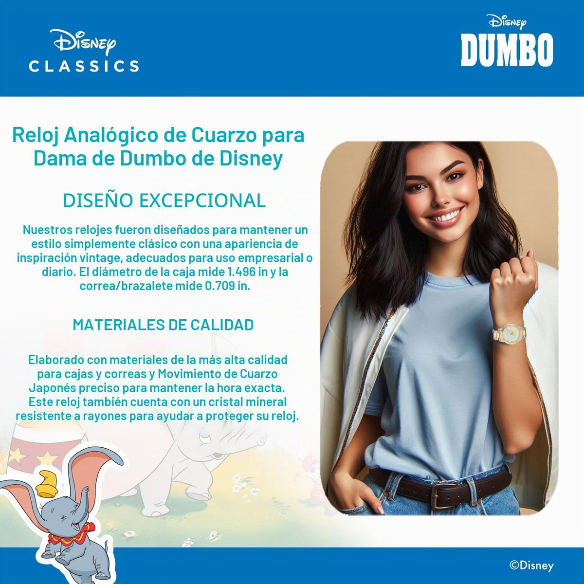 Disney Reloj de cuarzo analógico deportivo casual para adultos