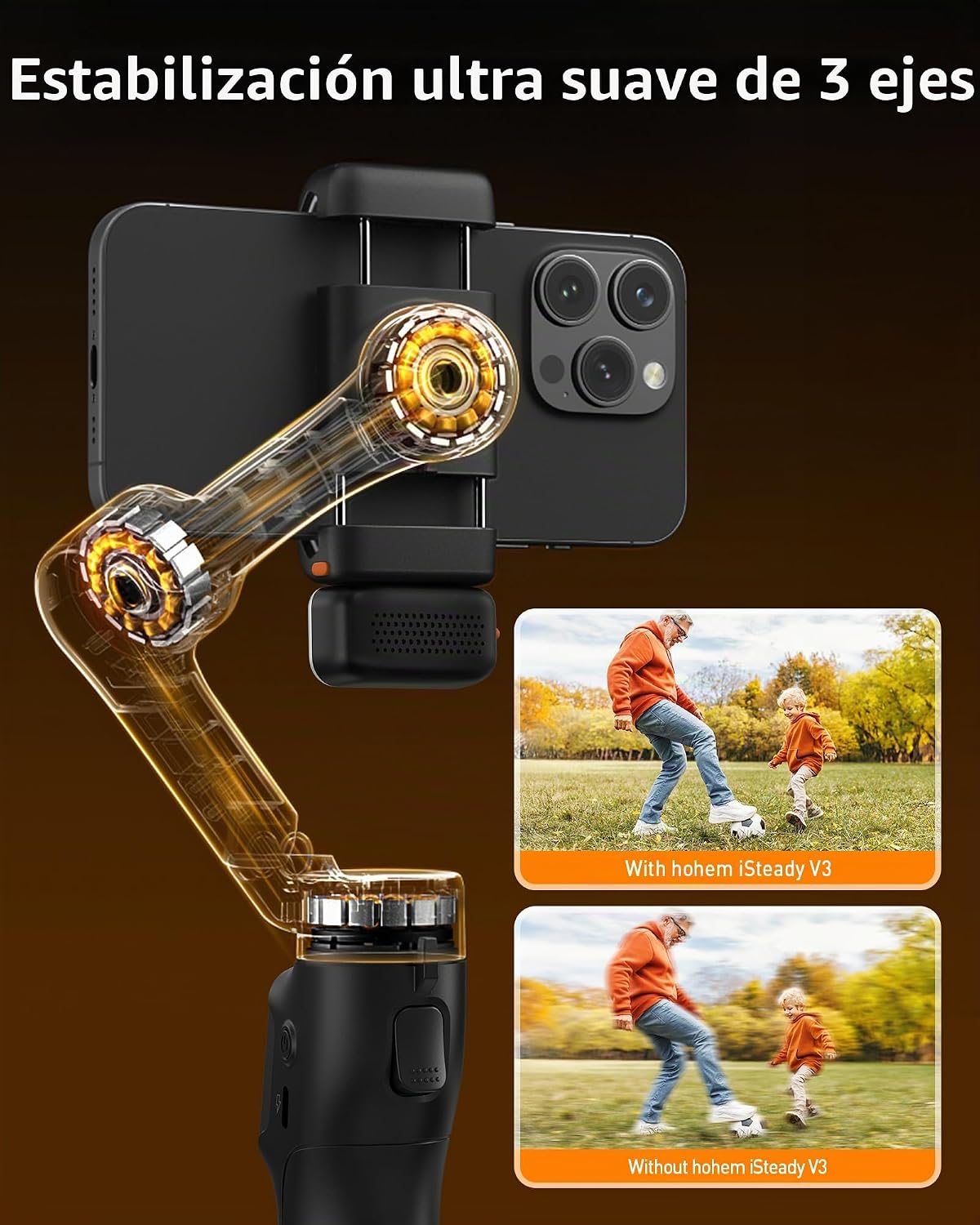 hohem iSteady V3 - Estabilizador de cardán para iPhone, cardán de t...