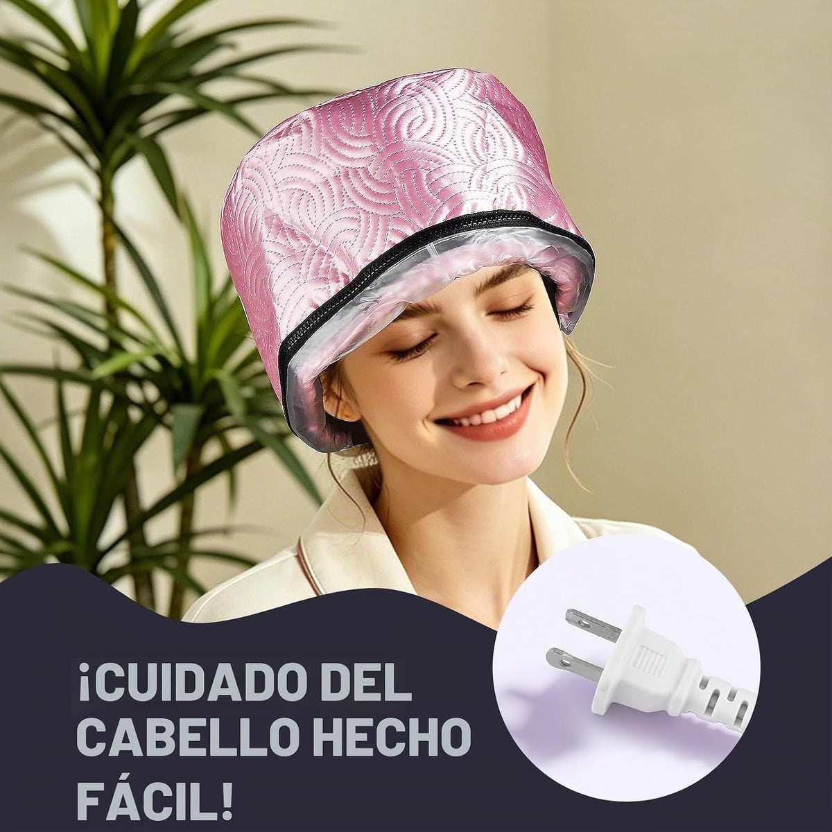 Gorra eléctrica de vapor para el cabello con control de temperatura...